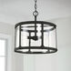 Brennen 3 Light 15 inch Black Iron Semi-Flush Mount Ceiling Light, Convertible Dual Mount