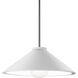 Radiance Collection 1 Light 12 inch Gloss White with Brushed Nickel Pendant Ceiling Light