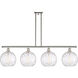 Ballston Athens Water Glass 4 Light 48 inch Polished Nickel Island Light Ceiling Light