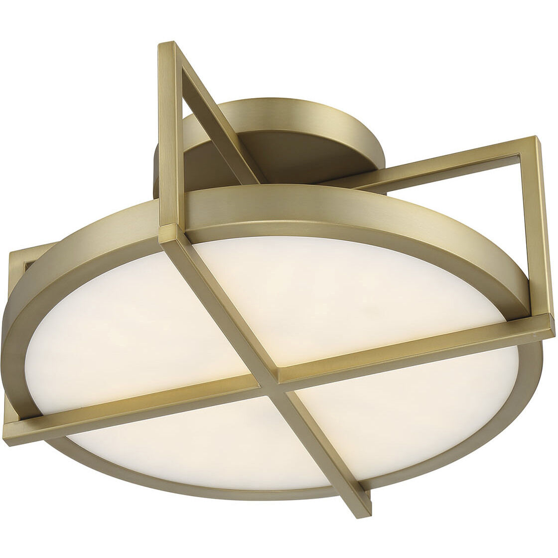 Boada LED 14 inch Soft Brass Semi Flush Ceiling Light