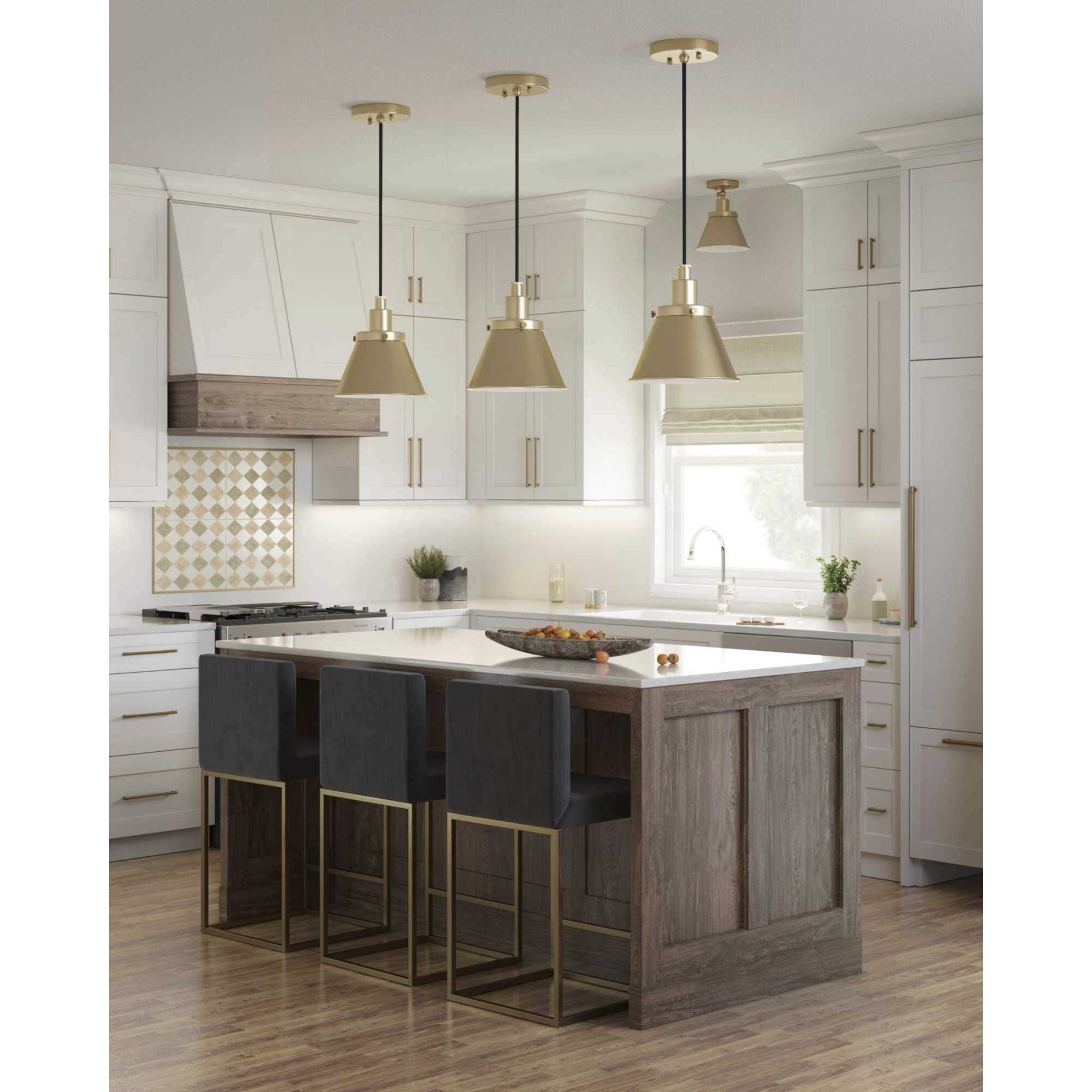 Hinton 1 Light 8.25 inch Vintage Brass Mini-Pendant Ceiling Light