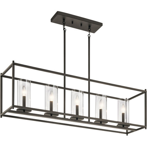 Crosby 5 Light 10 inch Olde Bronze Chandelier Linear Ceiling Light, Single