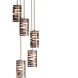 Tempest LED Burnished Bronze Chandelier Ceiling Light, Round Multi-Pendant