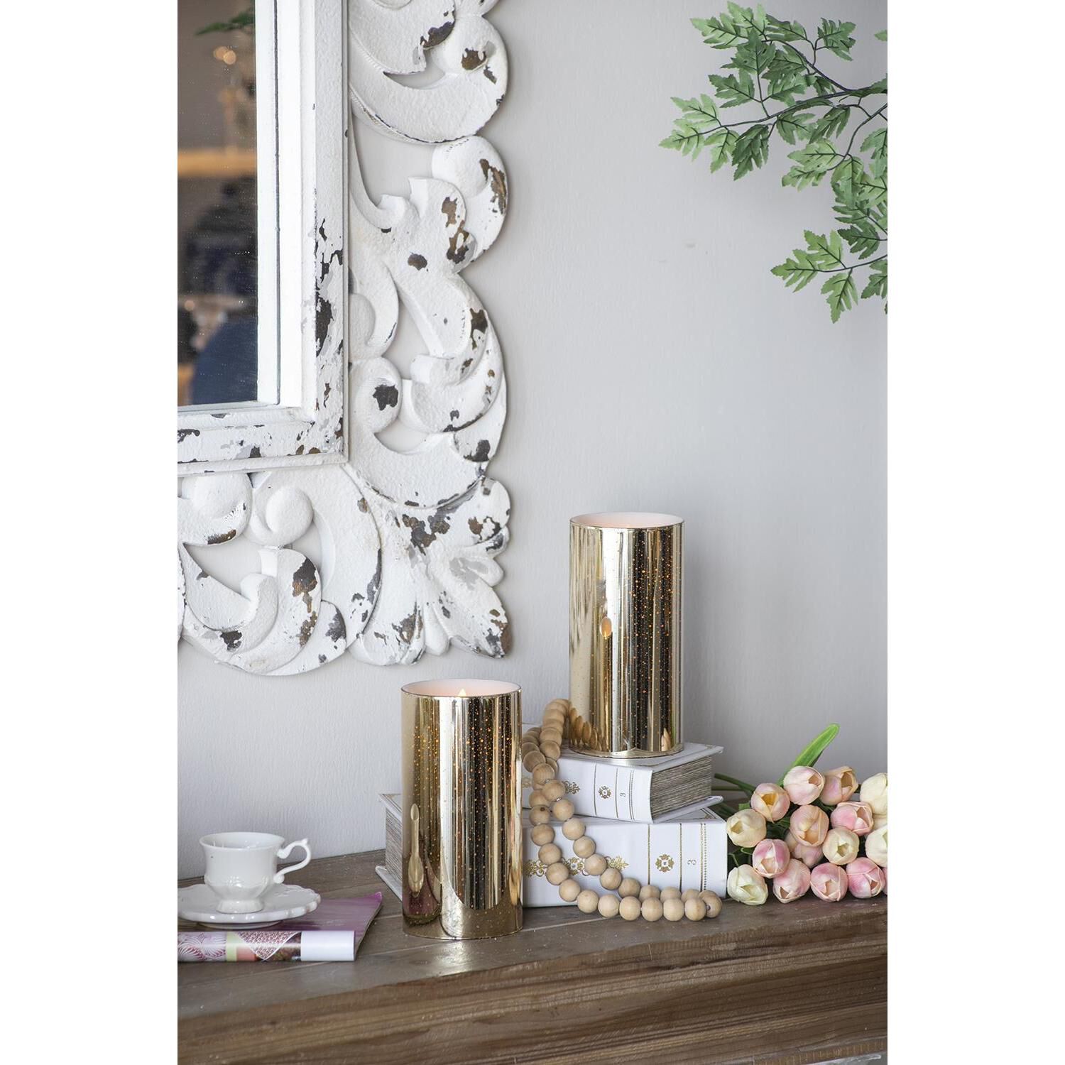 Speckled 8 X 4 inch LED Candle