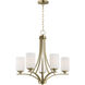 Deven 5 Light 24 inch Satin Brass Single-Tier Chandelier Ceiling Light