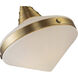 Willard 1 Light 13.5 inch Vintage Brass/Opal Matte Glass Pendant Ceiling Light in Matte Opal Glass