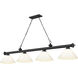 Cordon 4 Light 81.25 inch Matte Black Billiard Ceiling Light in White Plastic