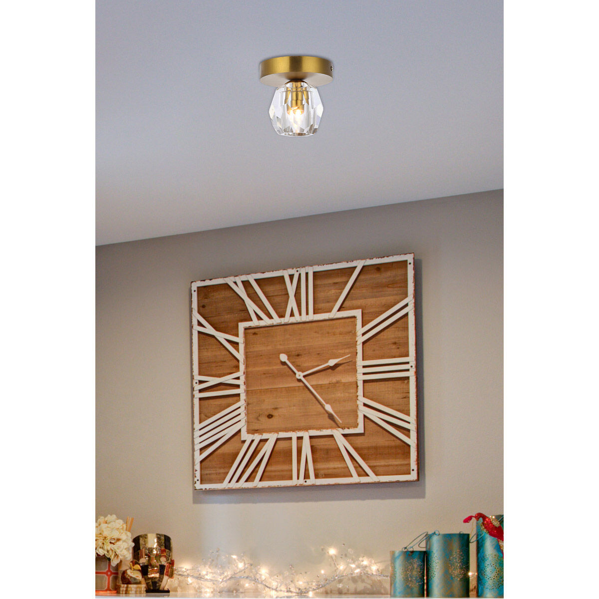 Eren 1 Light 5 inch Gold Flush Mount Ceiling Light