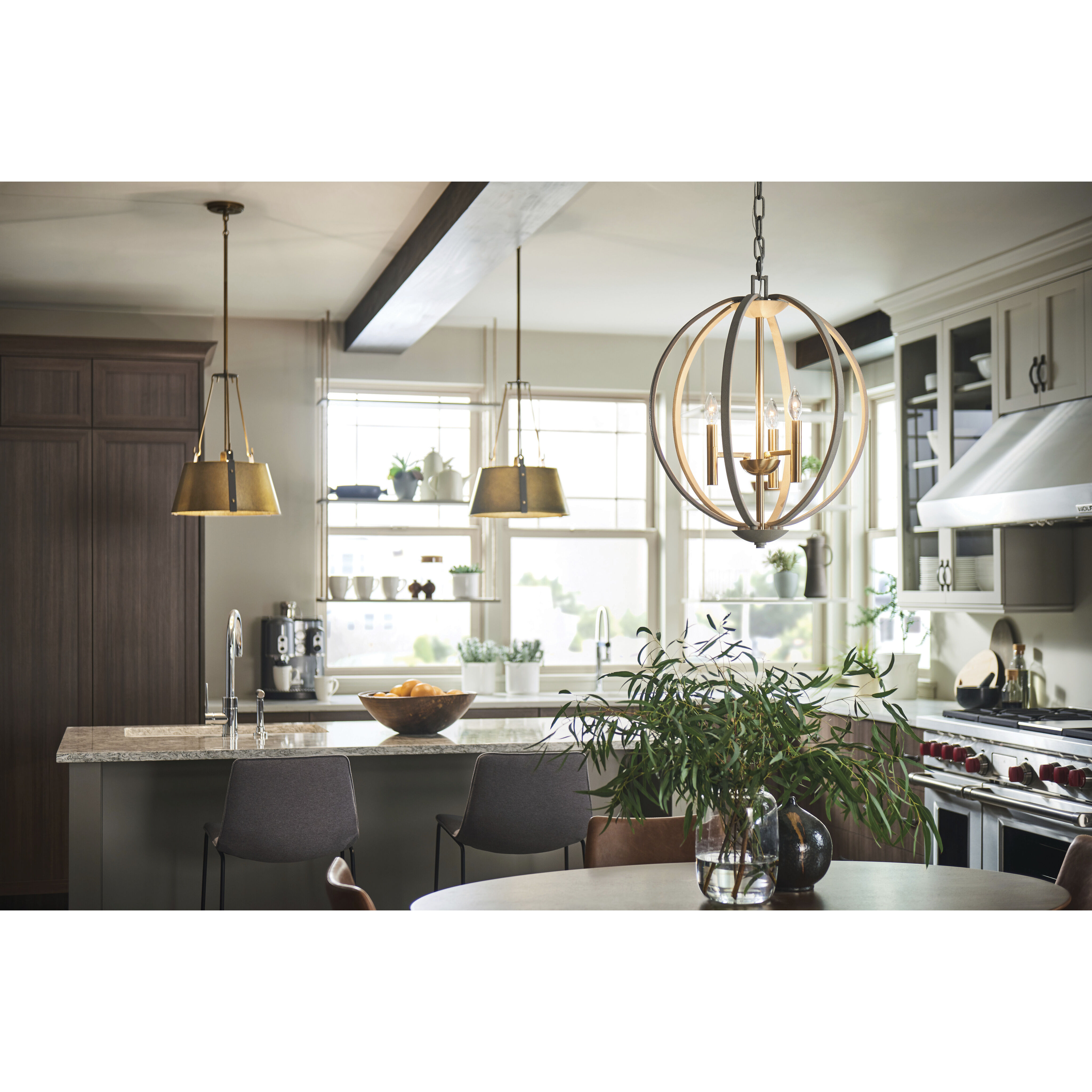 Cartwright 1 Light 15.25 inch Rustic Brass with Oil Rubbed Bronze Indoor Chandelier Ceiling Light