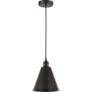 Edison Cone 1 Light 8 inch Matte Black Mini Pendant Ceiling Light