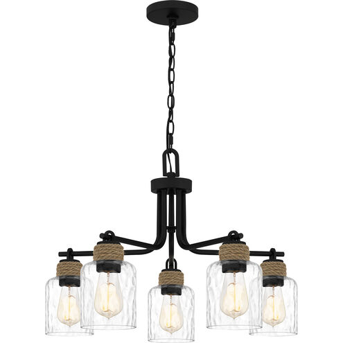 Baltic 5 Light 26 inch Matte Black Chandelier Ceiling Light