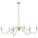 Rohan 6 Light 60 inch Satin Gold Chandelier Ceiling Light
