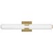 Aiden LED 23 inch Lacquered Brass Vanity Light Wall Light, Vertical