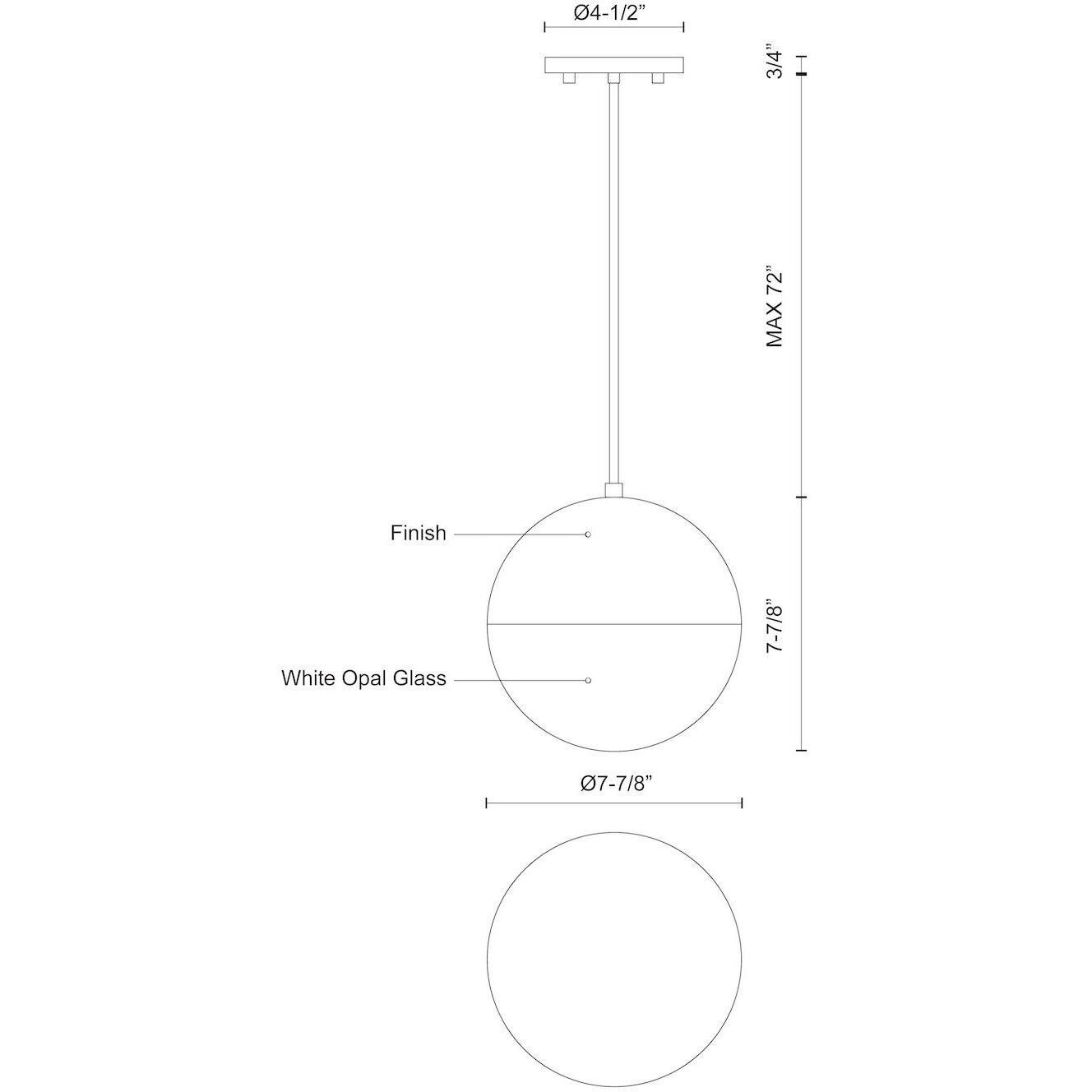 Monae Pendant Ceiling Light in Black