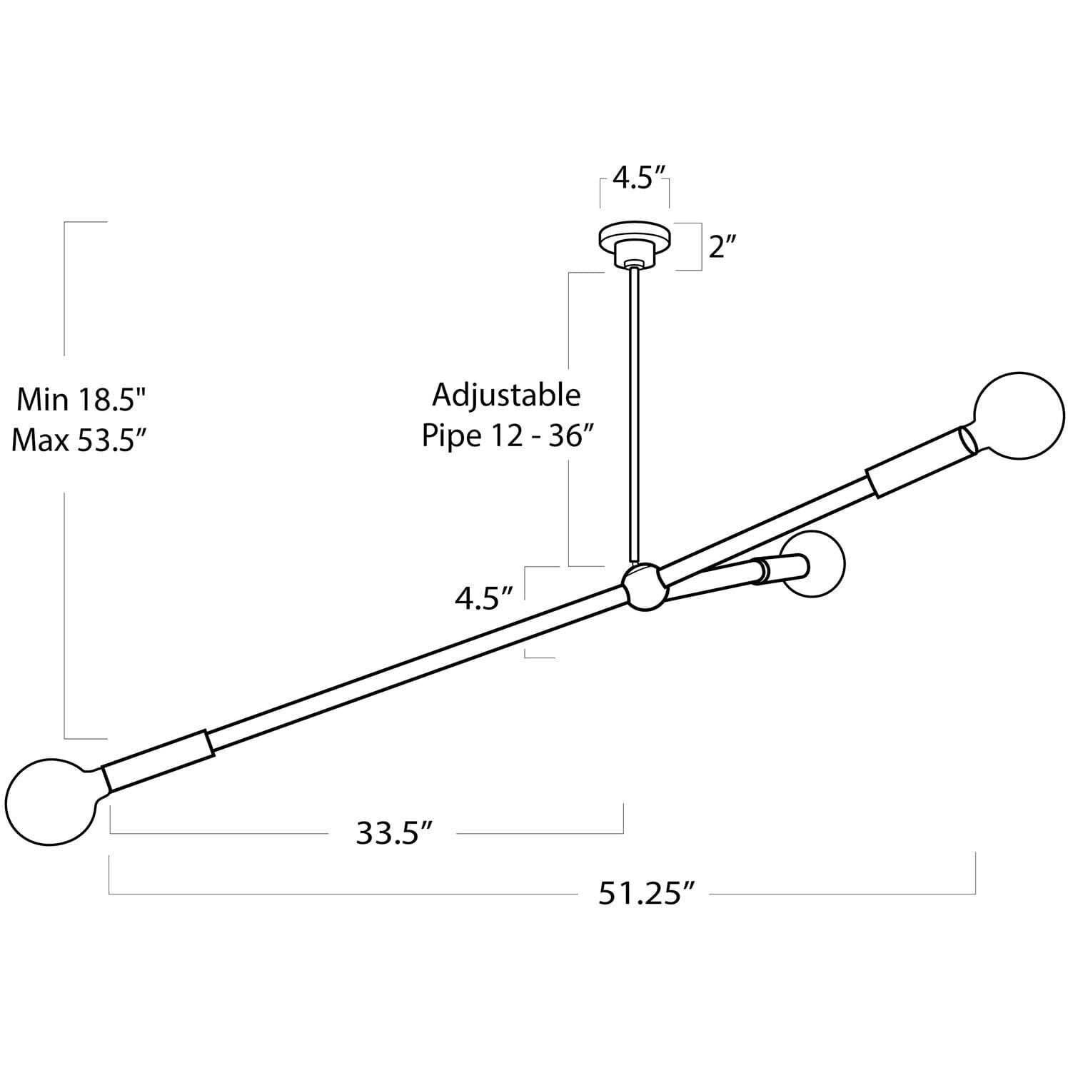 Talon 3 Light 51.25 inch Natural Brass Chandelier Ceiling Light