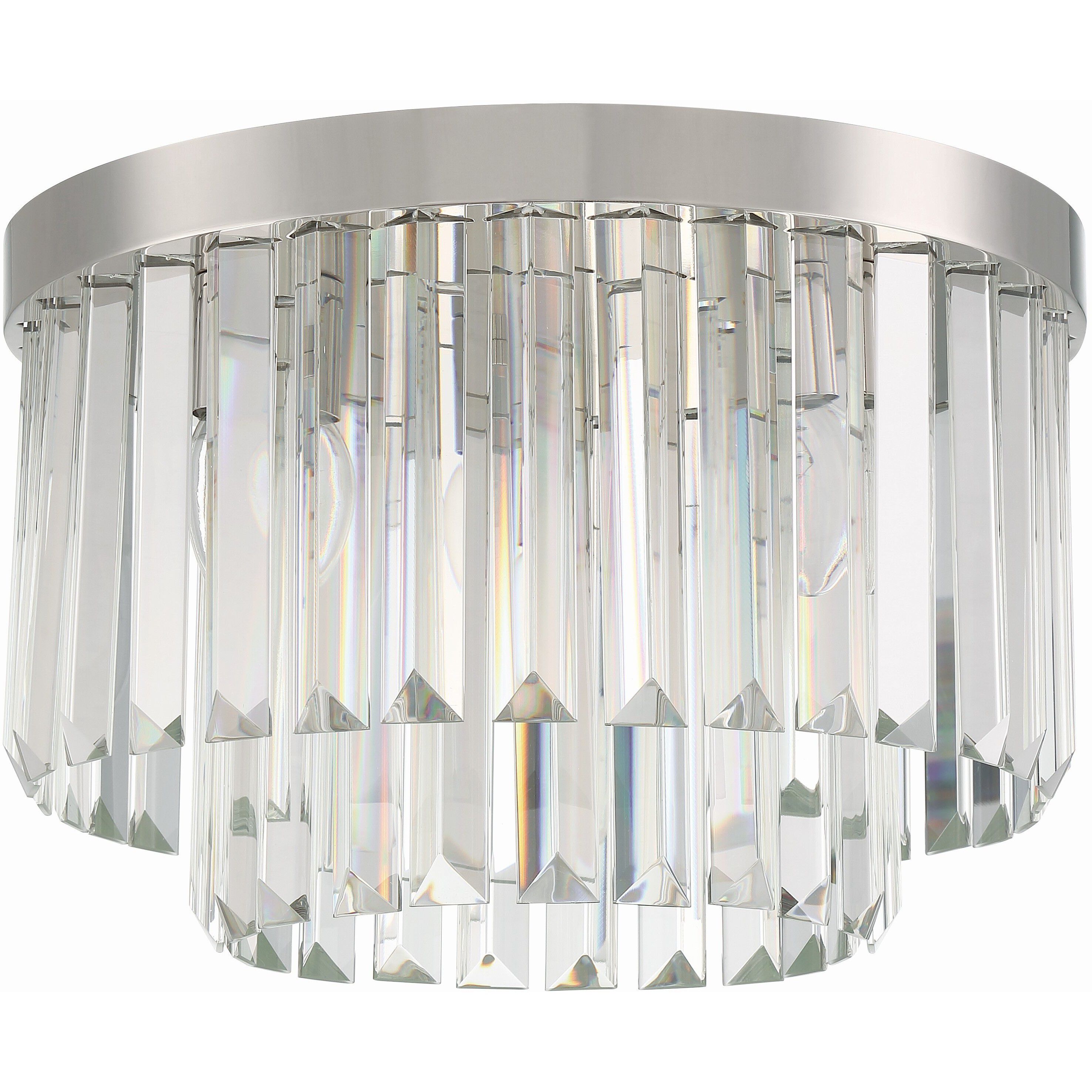 Hayes 4 Light 16 inch Polished Nickel Flush Ceiling Light