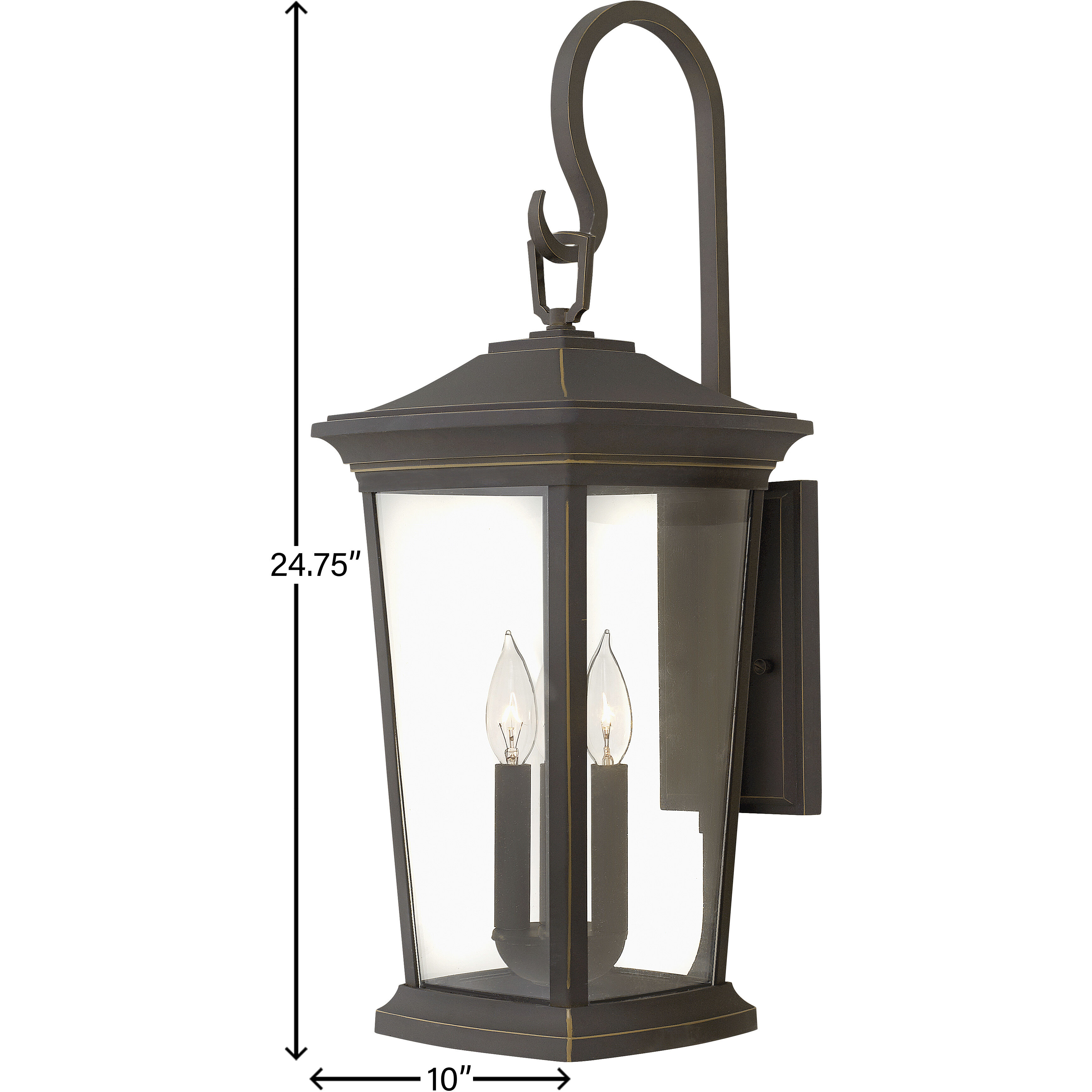 Bromley Outdoor Wall Mount Lantern in Oil Rubbed Bronze, Non-LED, Medium