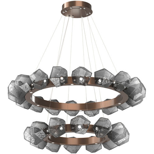 Gem LED 48.3 inch Burnished Bronze Chandelier Ceiling Light, Radial Ring Two Tier
