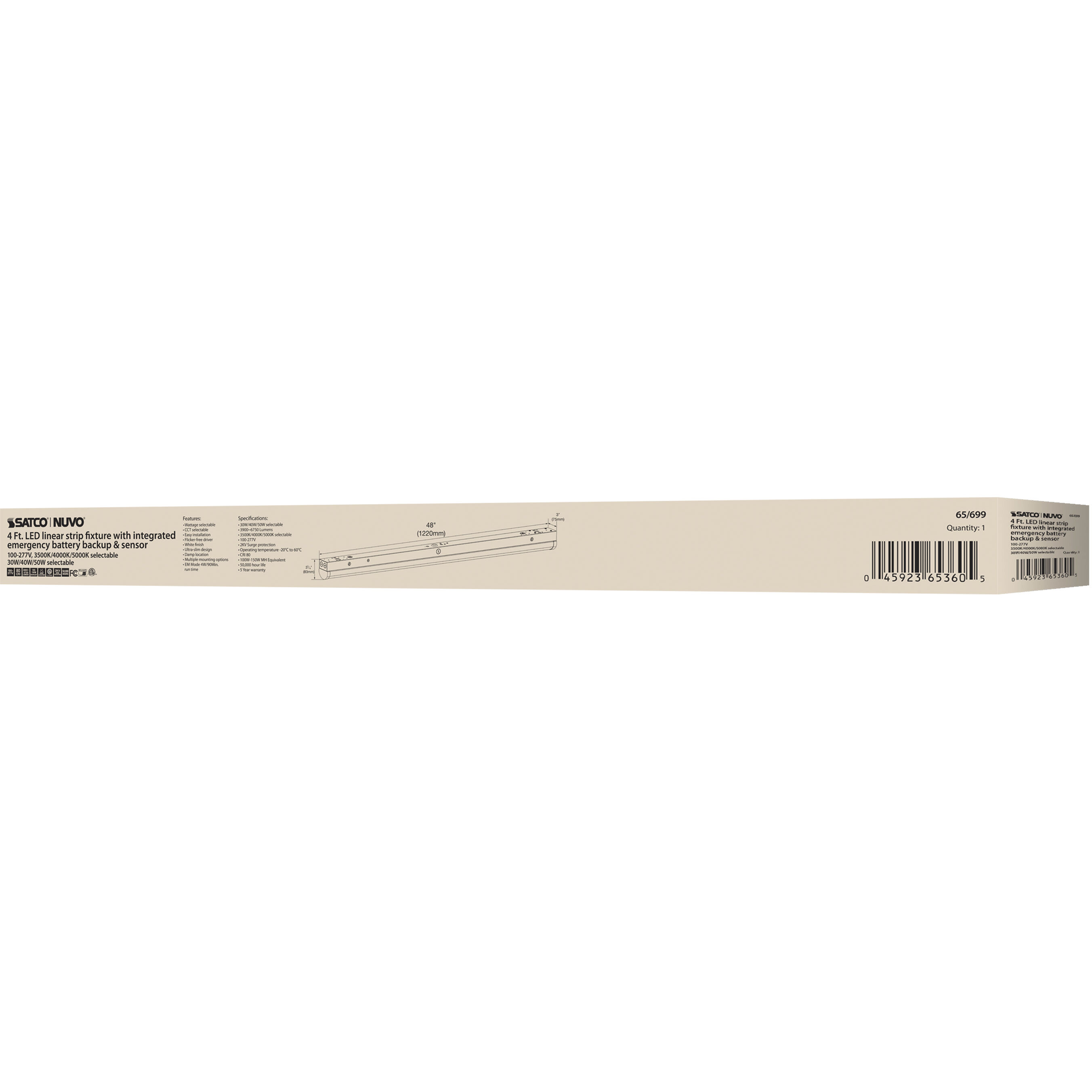 Brentwood LED 3 inch White Linear Strip Ceiling Light