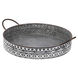 Round Gray and White Tray, Set of 2