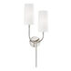 Vesper 2 Light 10 inch Polished Nickel Wall Sconce Wall Light