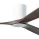 Atlas Irene-3HLK 60 inch Gloss White with Walnut Tone Blades Ceiling Mount Paddle Fan, Flush Mounted