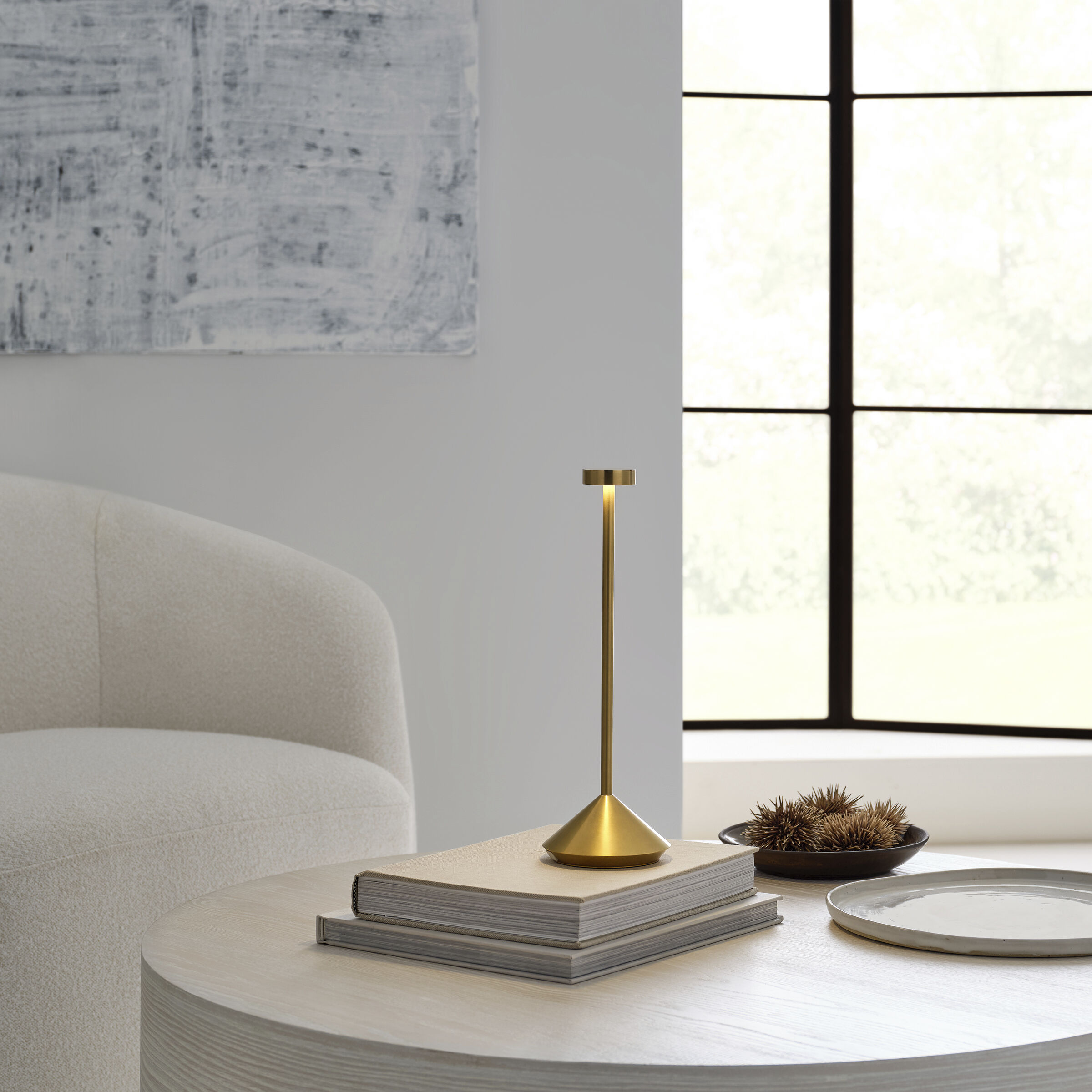 Sean Lavin Moneta 13 inch 2.20 watt Natural Brass Outdoor Rechargeable Table Lamp