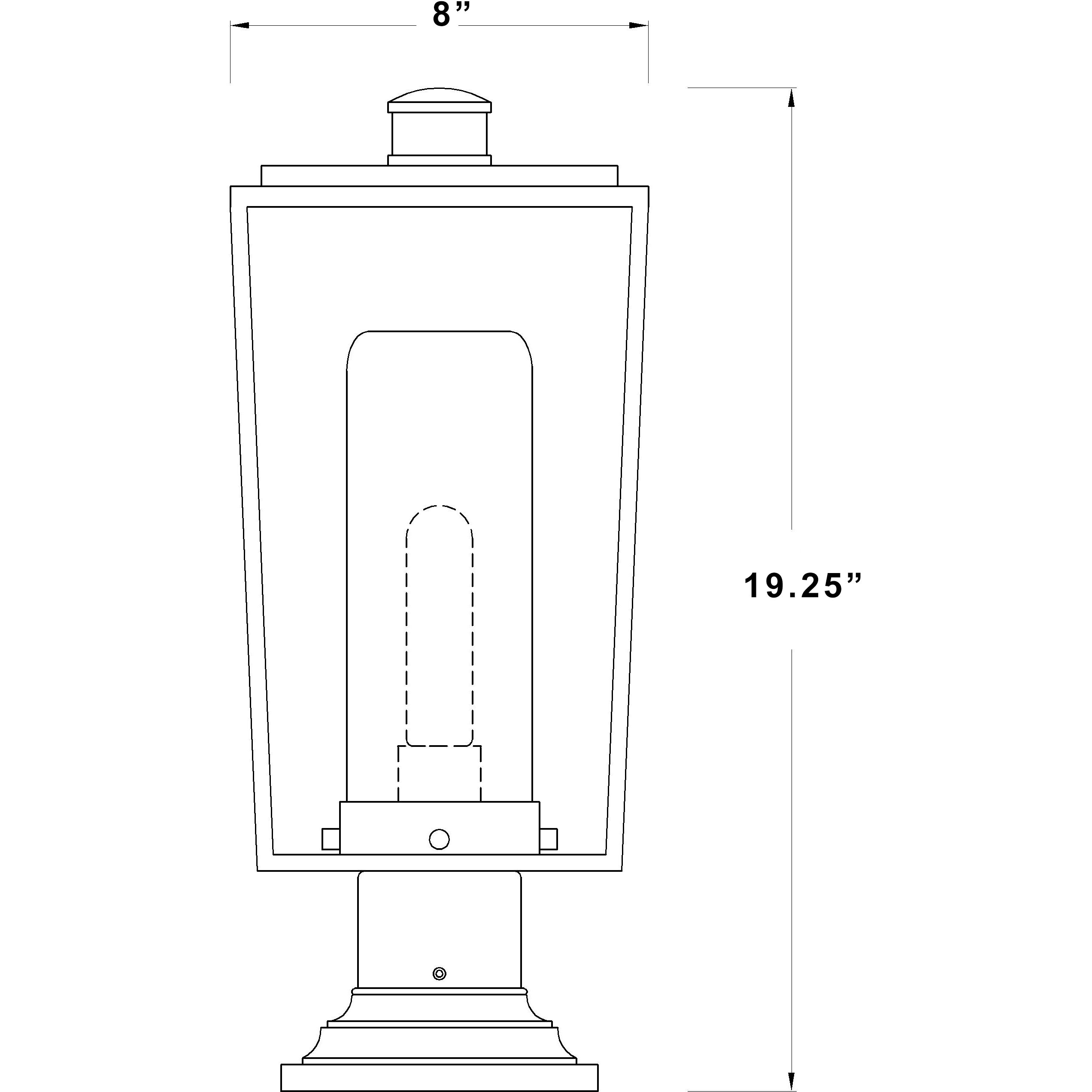 Sheridan 1 Light 19.5 inch Black Outdoor Pier Mounted Fixture