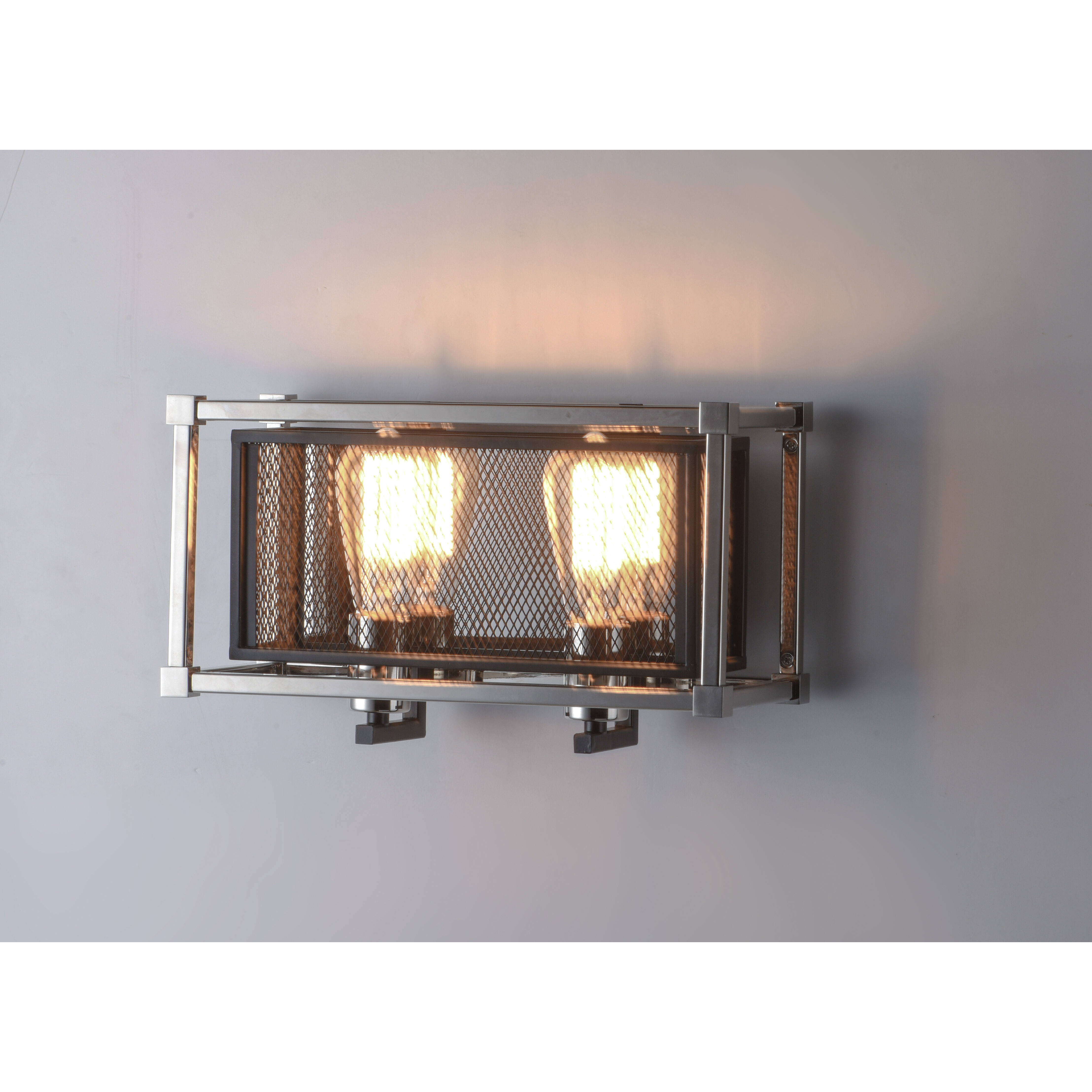 Refine 2 Light 14.25 inch Black/Polished Nickel Bath Vanity Wall Light