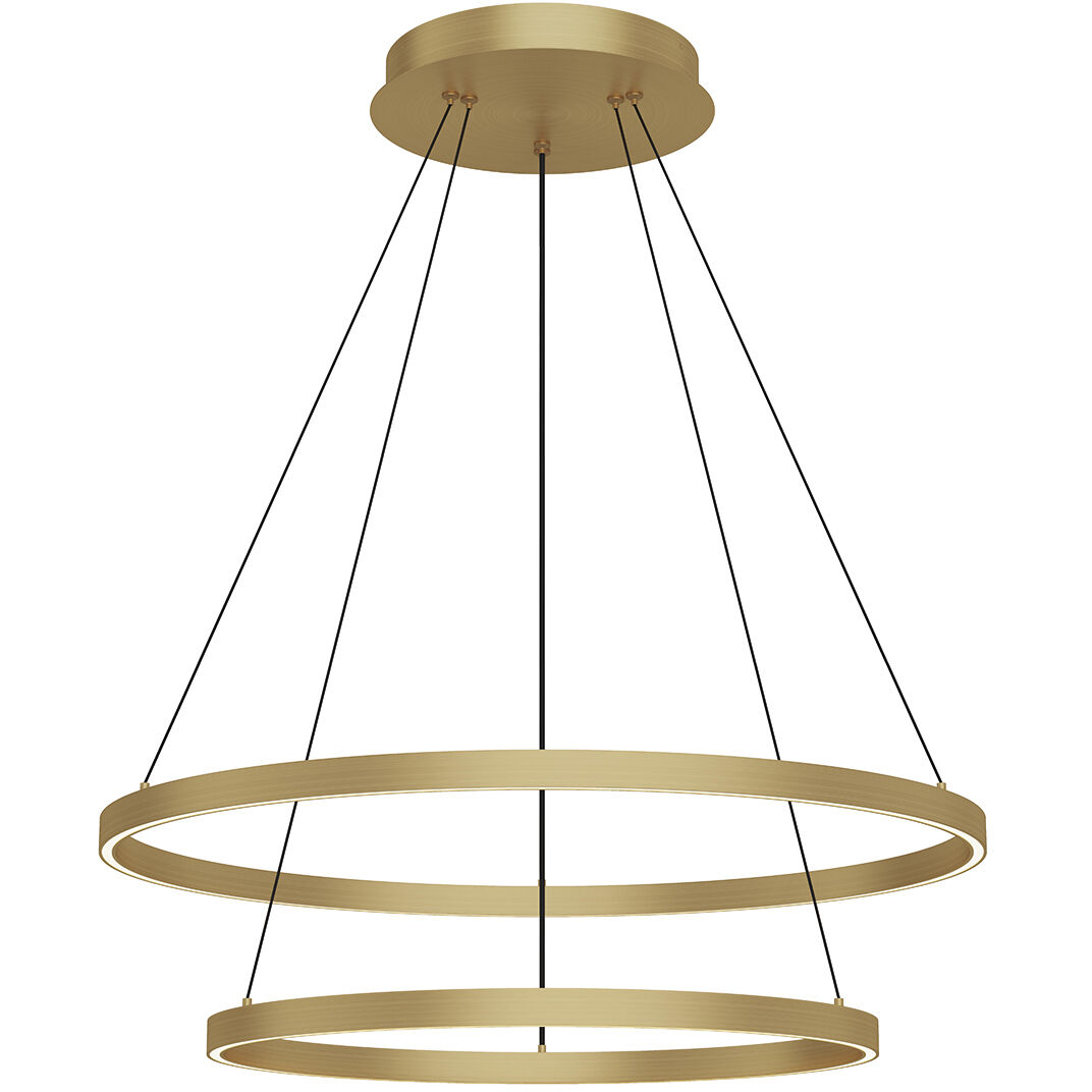 Cerchio LED 31.5 inch Brushed Gold Chandelier Ceiling Light