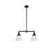 Franklin Restoration Small Cone LED 21 inch Matte Black Chandelier Ceiling Light in Seedy Glass, Franklin Restoration