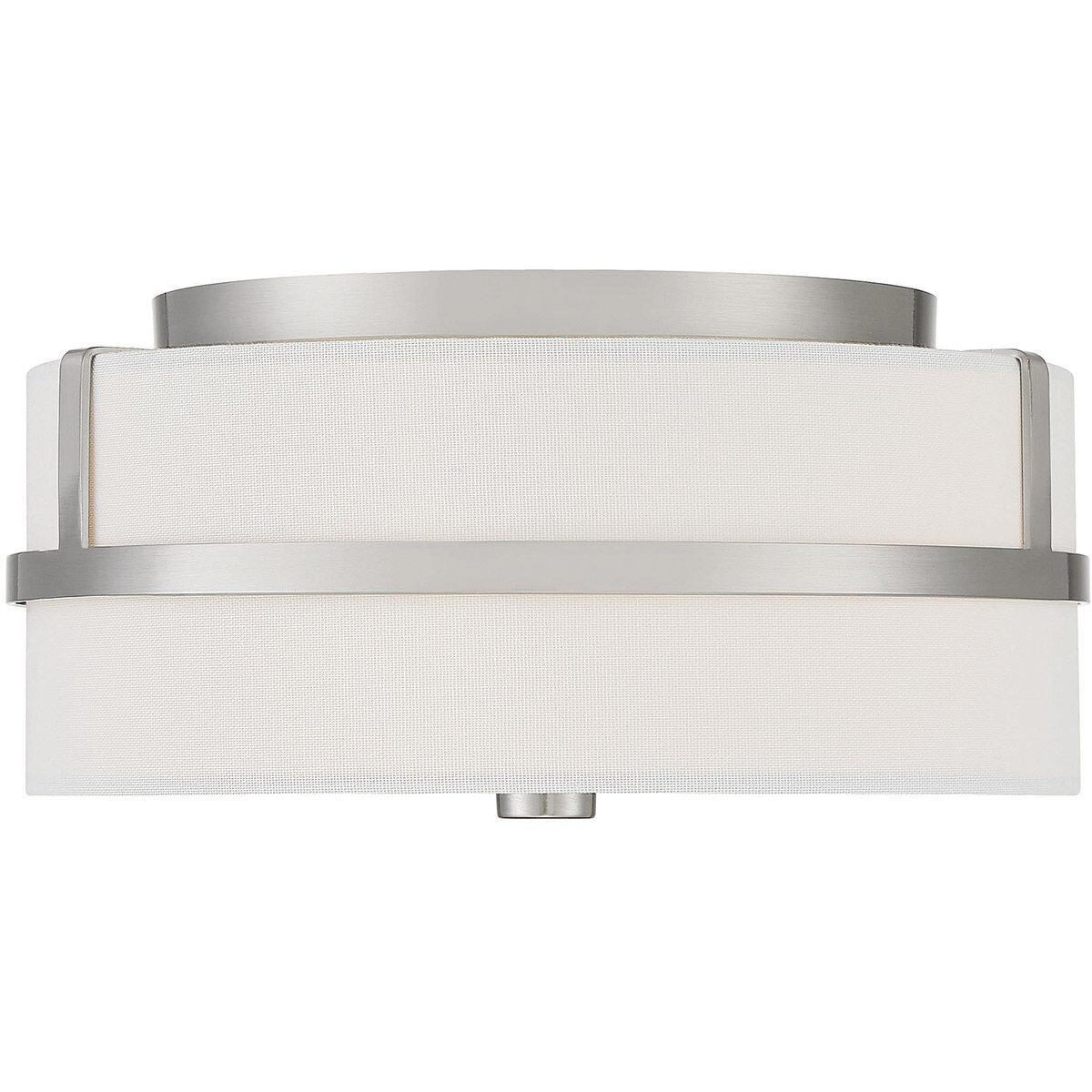 Contemporary 2 Light 13 inch Brushed Nickel Flush Mount Ceiling Light