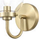 Fairbanks Sconce Wall Light in Clear Glass, Brushed Gold