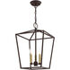 Devone 3 Light 13 inch Bronze Convertible Semi Flush/Lantern Ceiling Light