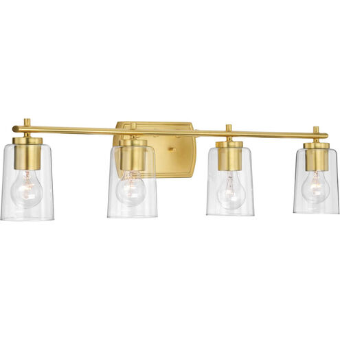Art 4 Light 32 inch Satin Brass Bath Vanity Wall Light