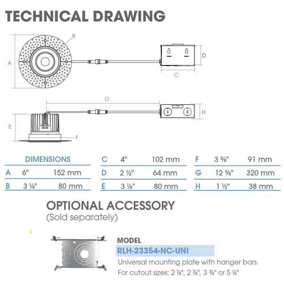 RLF White Canless Recessed Light
