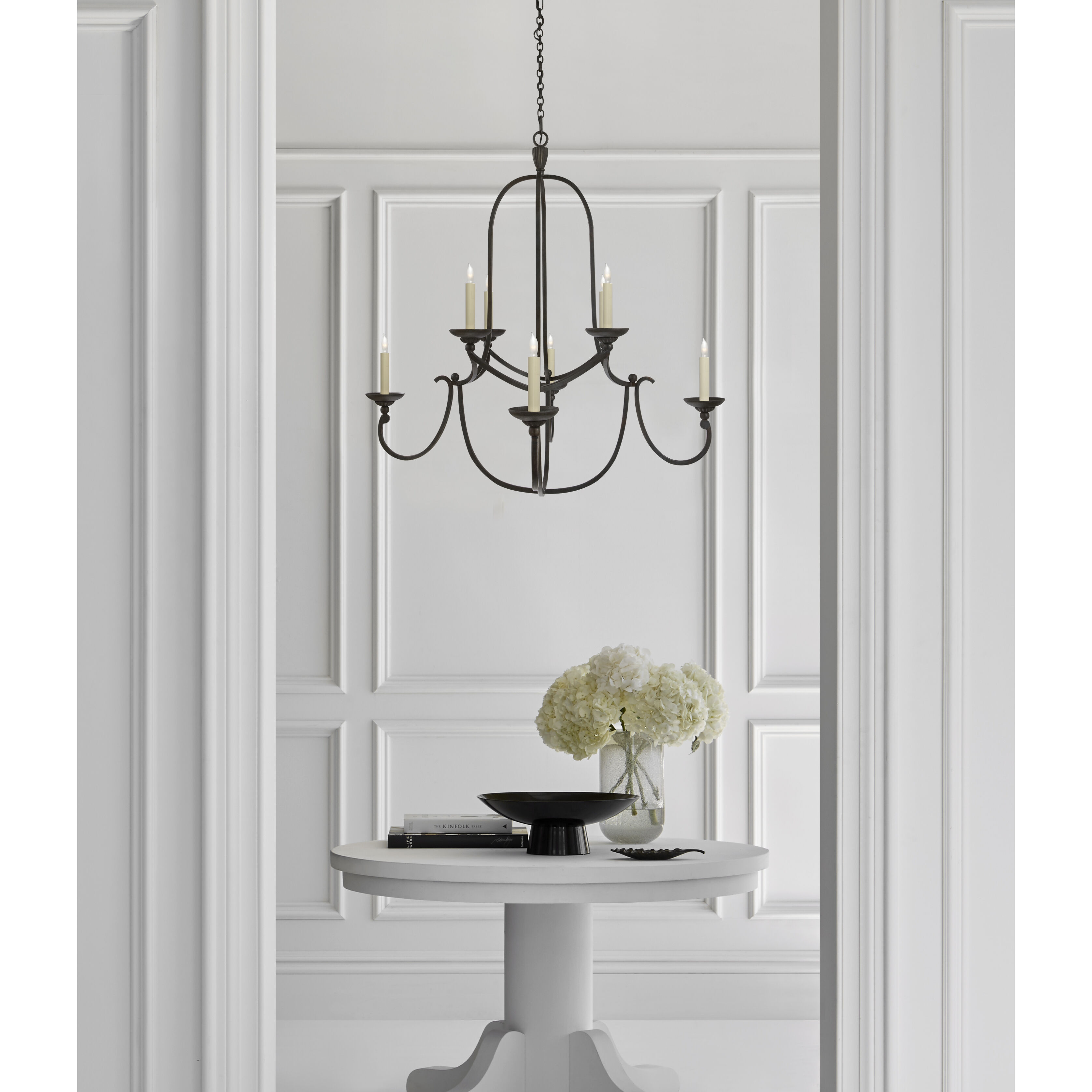 Chapman Myers Flemish 8 Light 35.5 inch Aged Iron Chandelier Ceiling Light in None Medium