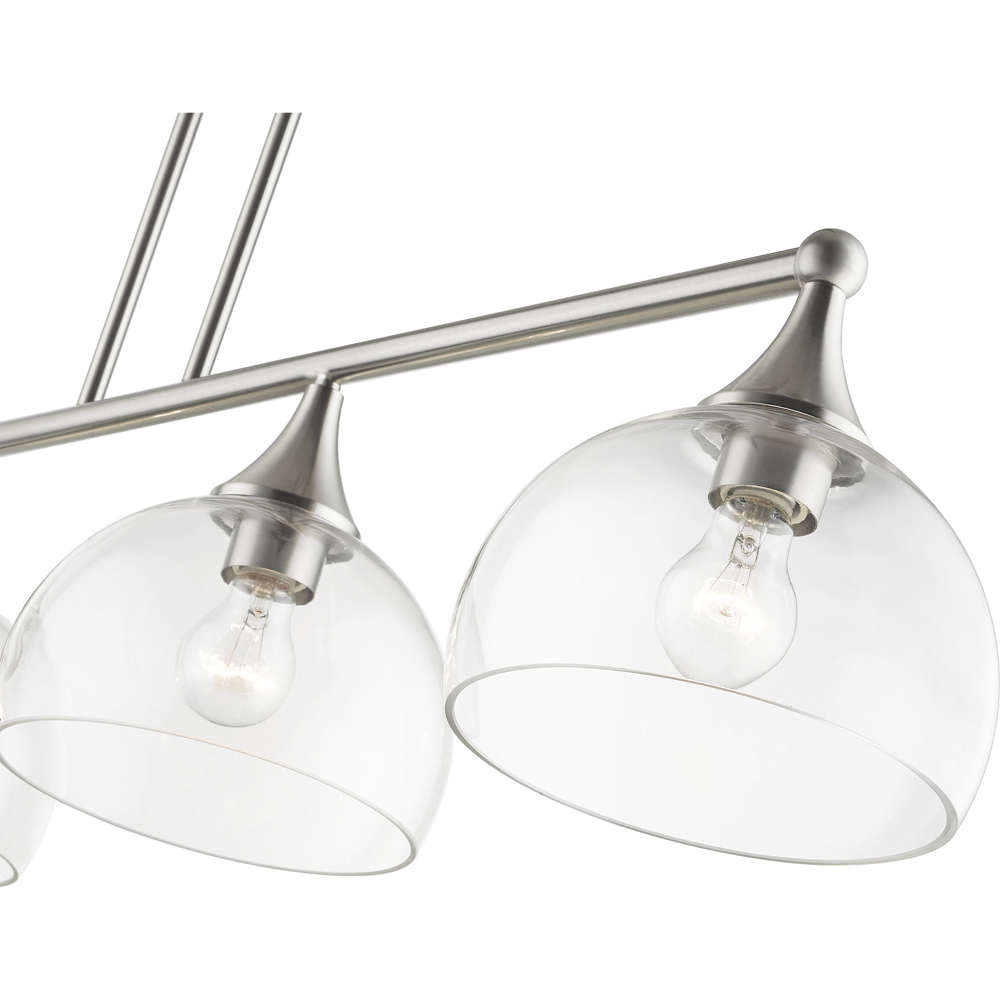 Glendon 4 Light 8.25 inch Brushed Nickel Large Linear Chandelier Ceiling Light