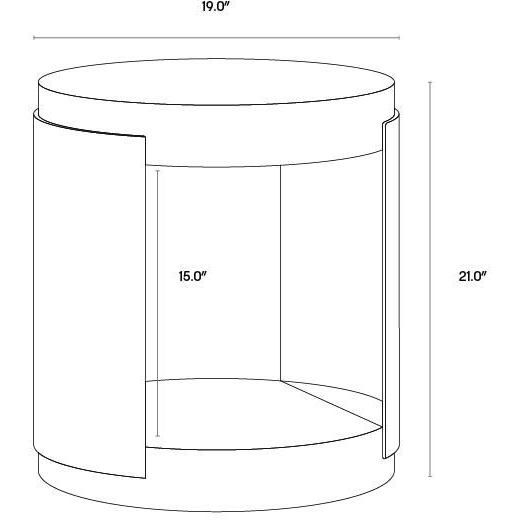 Cavette 21 X 19 inch White / Antique Brass Outdoor End Table