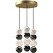 Onyx LED 14.63 inch Natural Brass Multi-Pendant Ceiling Light