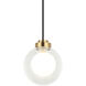 Solaris 1 Light 5.88 inch Aged Gold Brass Pendant Ceiling Light