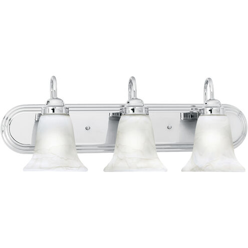 Homestead 3 Light 24 inch Chrome with White Vanity Light Wall Light