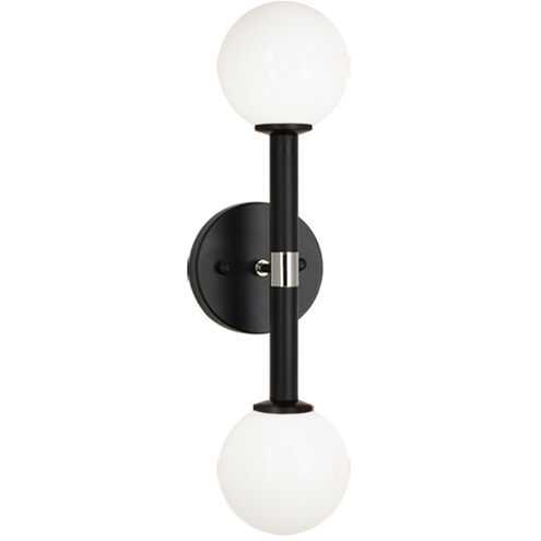 Stellar Wall Sconce Wall Light in Black and Opal Glass