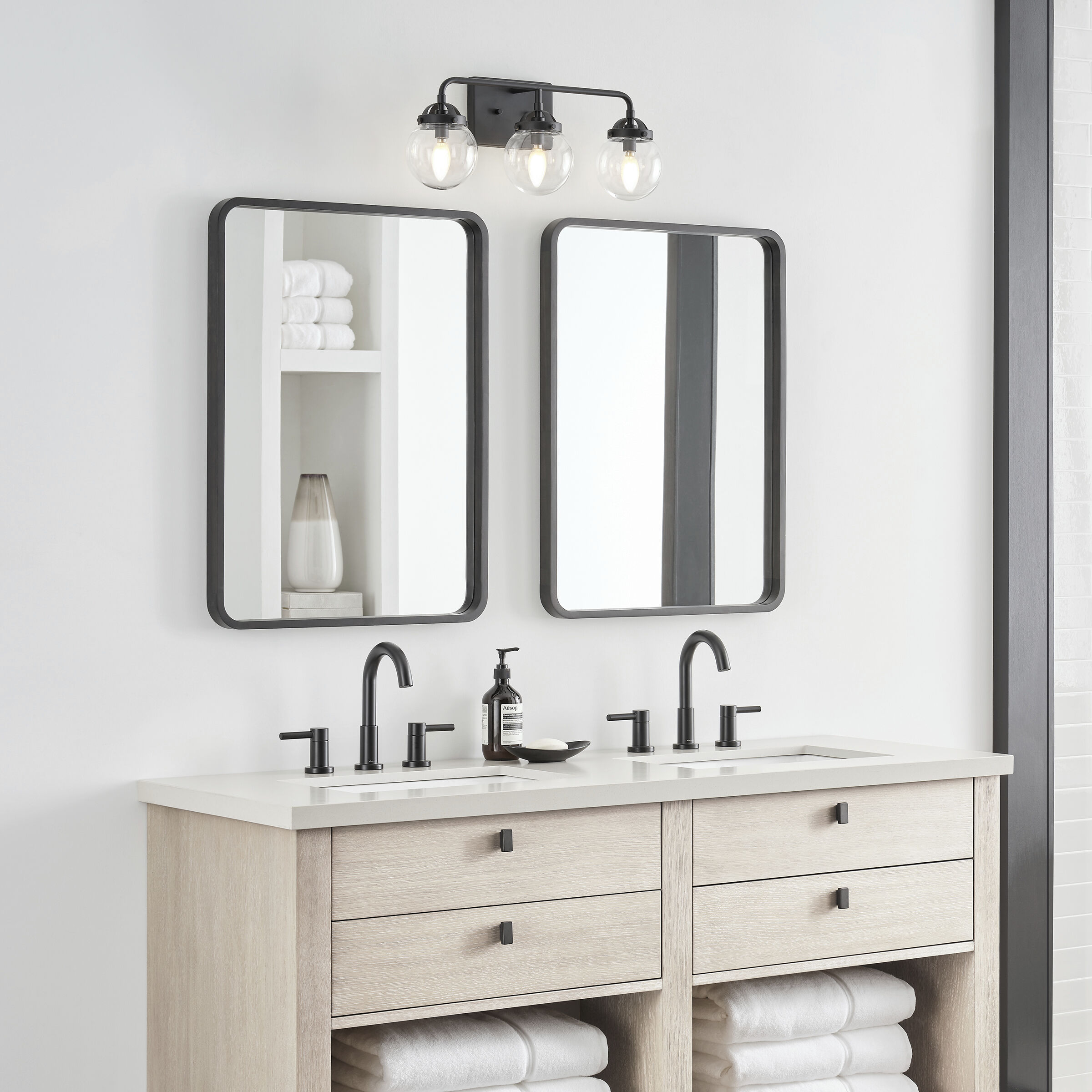 Bryce 3 Light 21.75 inch Midnight Black Bath Vanity Wall Sconce Wall Light