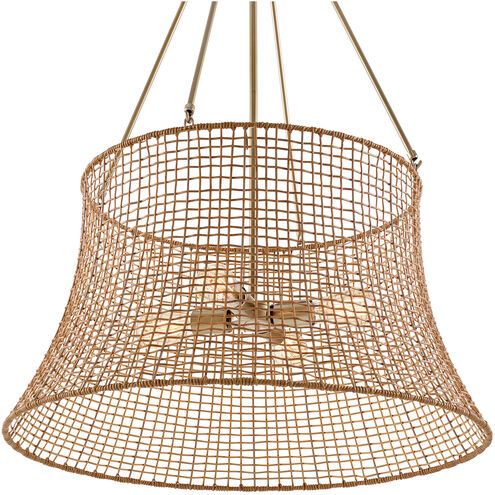 Longleaf 4 Light 28 inch Burnished Brass Outdoor Chandelier