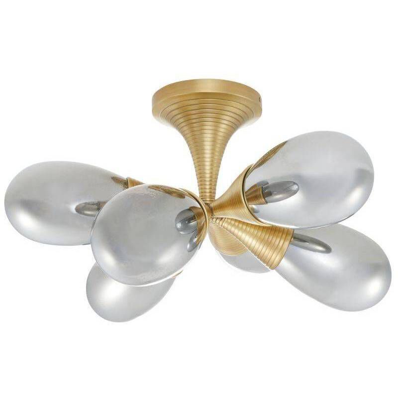 Giselle 6 Light 24 inch Antique Brass Flush Mount Ceiling Light