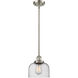 Ballston Large Bell 1 Light 8 inch Brushed Satin Nickel Pendant Ceiling Light in Seedy Glass, Ballston