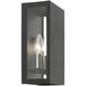 Winfield 2 Light 11 inch Textured Black with Brushed Nickel Candles Outdoor Sconce, Medium