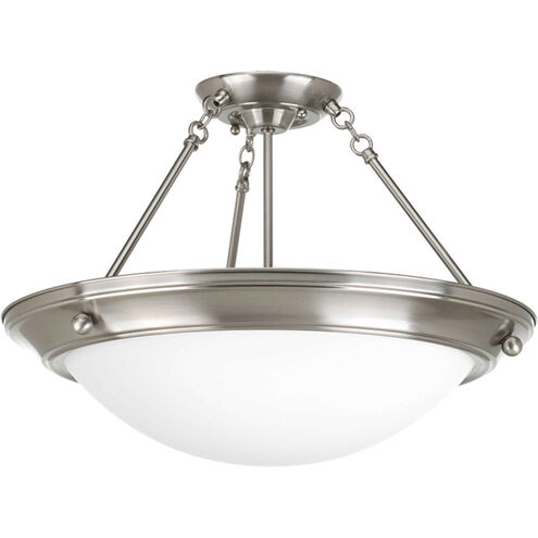 Eclipse 3 Light 19 inch Brushed Nickel Flush Mount Ceiling Light