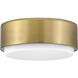 Cedric 2 Light 12 inch Lacquered Brass Indoor Foyer Flush Mount Ceiling Light